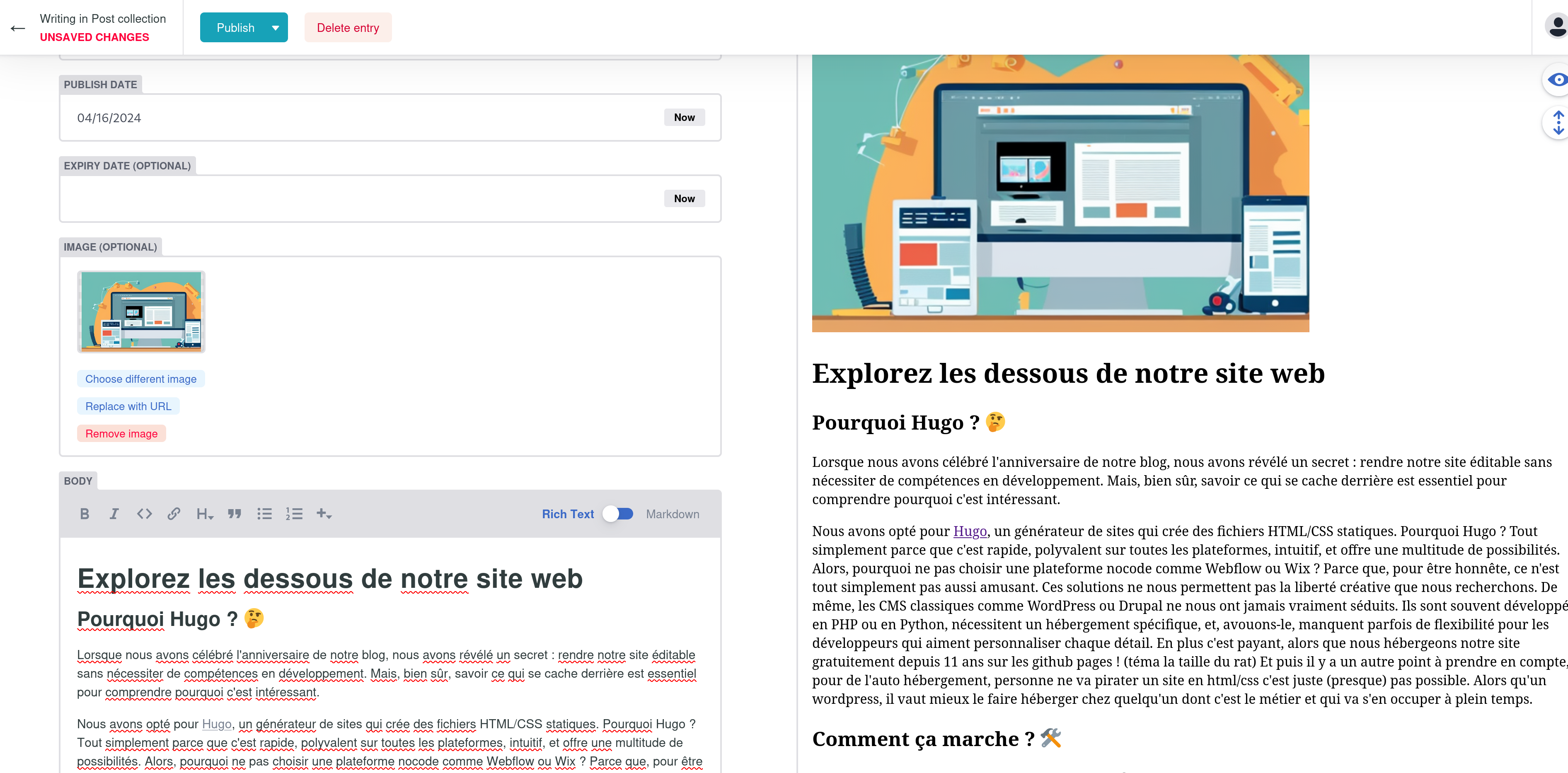 Image d'illustration du widget Rich Text de DecapCMS